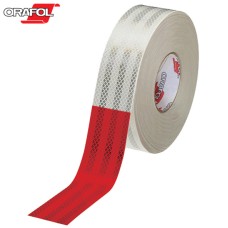 ORAFOL - ORALITE® VC104+ Reflective Tape (Rigid Surfaces) - Red & White / 50mm x 50m Roll